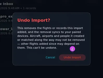 Undo Import?, full text readable