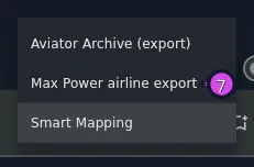 The Mapping Preset row, dropdown open, showing a built-in, a smart-mapping entry and one saved mapping