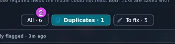 The lane chips, both lanes populated, Duplicates selected